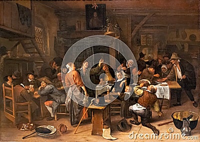 Prince day, painting by Jan Steen Stock Photo